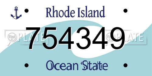 754349 Rhode Island License Plate