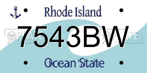 7543BW Rhode Island License Plate