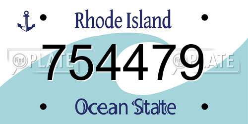 754479 Rhode Island License Plate