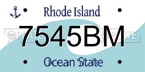 7545BM Rhode Island License Plate