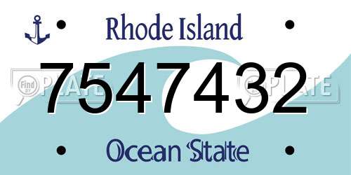 7547432 Rhode Island License Plate