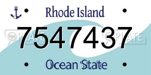 7547437 Rhode Island License Plate