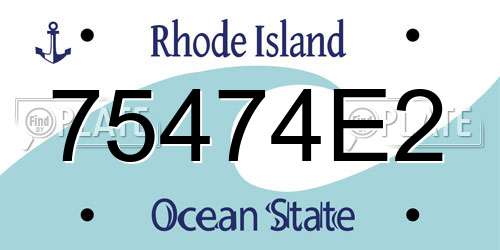 75474E2 Rhode Island License Plate