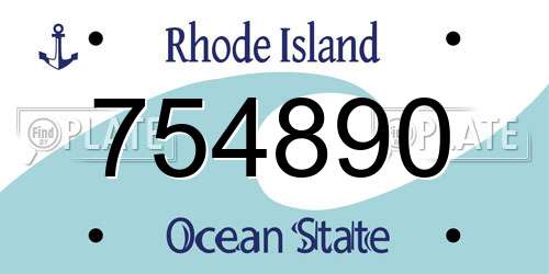 754890 Rhode Island License Plate