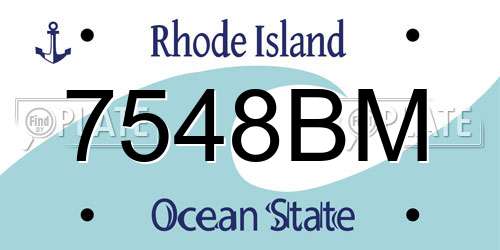 7548BM Rhode Island License Plate