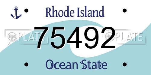 75492 Rhode Island License Plate
