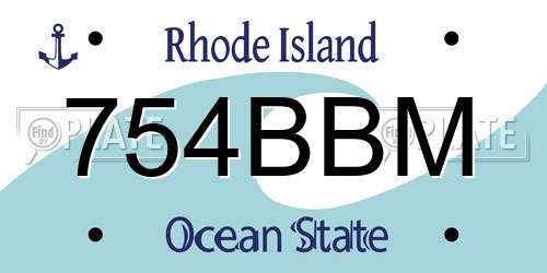 754BBM Rhode Island License Plate