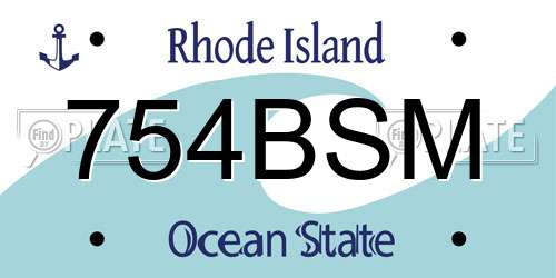 754BSM Rhode Island License Plate
