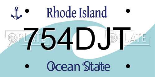 754DJT Rhode Island License Plate