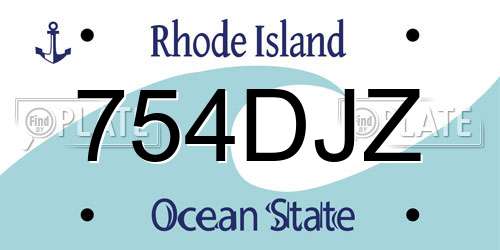 754DJZ Rhode Island License Plate
