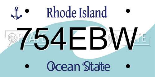 754EBW Rhode Island License Plate
