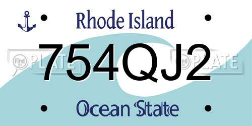 754QJ2 Rhode Island License Plate