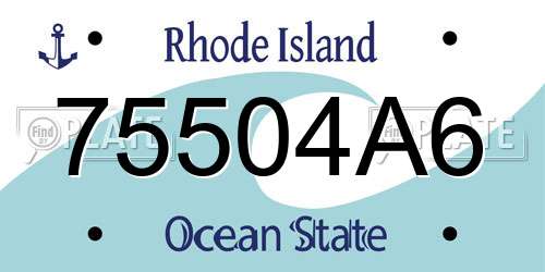 75504A6 Rhode Island License Plate