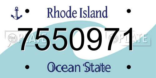 7550971 Rhode Island License Plate