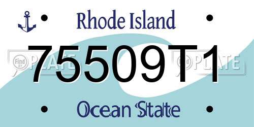 75509T1 Rhode Island License Plate