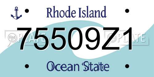 75509Z1 Rhode Island License Plate