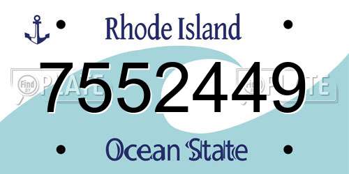 7552449 Rhode Island License Plate