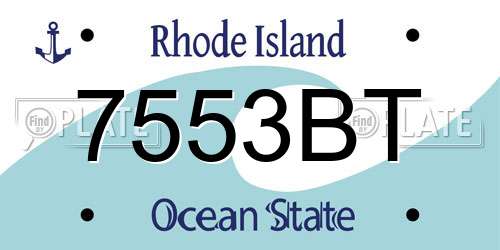 7553BT Rhode Island License Plate