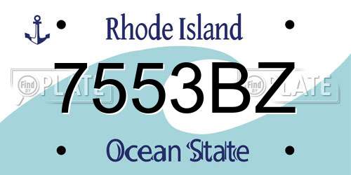 7553BZ Rhode Island License Plate