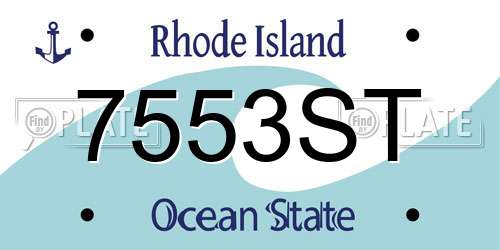 7553ST Rhode Island License Plate