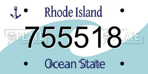 755518 Rhode Island License Plate