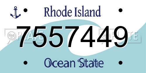 7557449 Rhode Island License Plate
