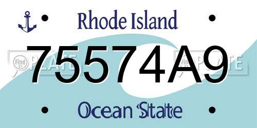 75574A9 Rhode Island License Plate
