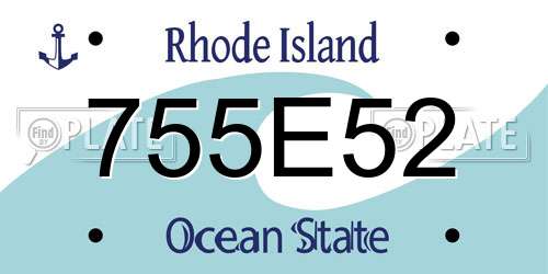 755E52 Rhode Island License Plate