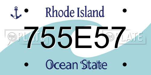 755E57 Rhode Island License Plate