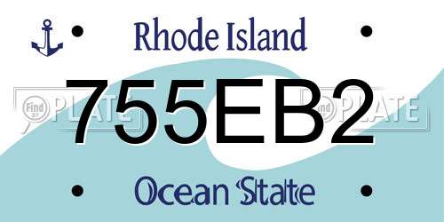 755EB2 Rhode Island License Plate