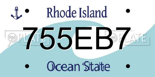 755EB7 Rhode Island License Plate