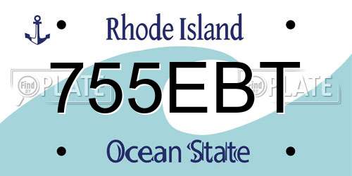 755EBT Rhode Island License Plate