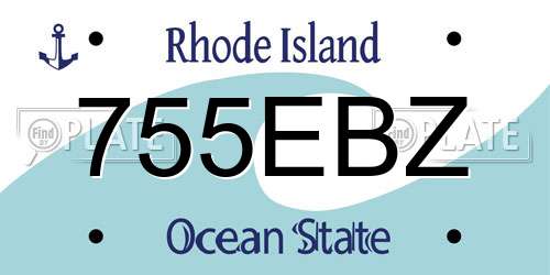 755EBZ Rhode Island License Plate