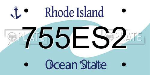 755ES2 Rhode Island License Plate