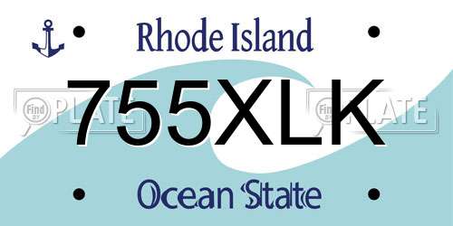 755XLK Rhode Island License Plate