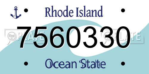 7560330 Rhode Island License Plate