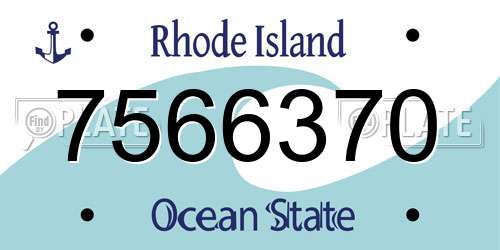 7566370 Rhode Island License Plate