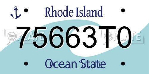 75663T0 Rhode Island License Plate