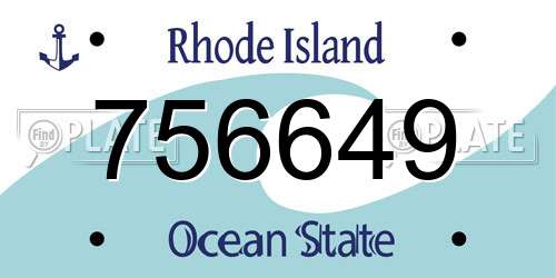 756649 Rhode Island License Plate