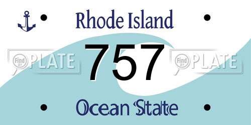 757 Rhode Island License Plate