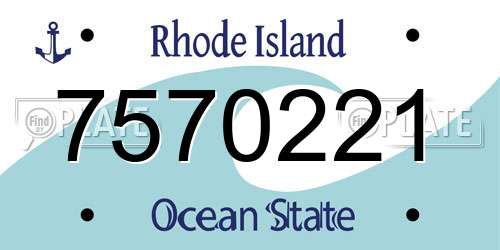 7570221 Rhode Island License Plate