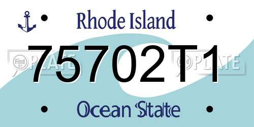 75702T1 Rhode Island License Plate