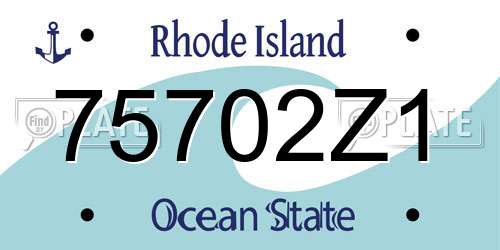 75702Z1 Rhode Island License Plate