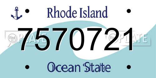 7570721 Rhode Island License Plate