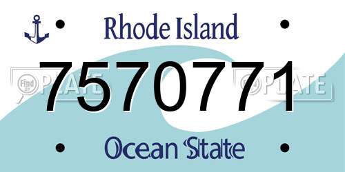 7570771 Rhode Island License Plate