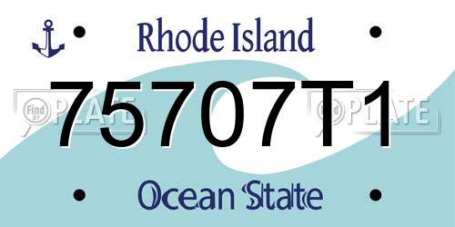 75707T1 Rhode Island License Plate