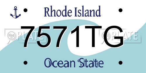 7571TG Rhode Island License Plate