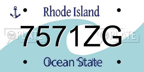 7571ZG Rhode Island License Plate
