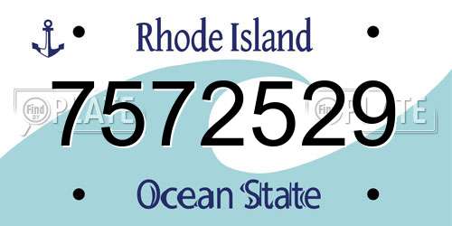 7572529 Rhode Island License Plate
