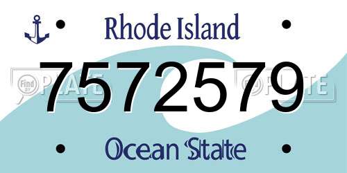 7572579 Rhode Island License Plate